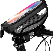 Заредете изображение във визуализатора на галерията – WILDMAN traveling bag for bike handlebars with zipper 1L (4 &quot;- 7&quot;) E1 black

