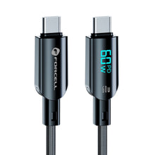 Заредете изображение във визуализатора на галерията – FORCELL F-ENERGY C274 cable Type C to Type C QC4.0 PD 3A 60W Digital 1,2 m black
