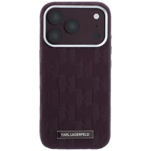 Заредете изображение във визуализатора на галерията – KARL LAGERFELD case for IPHONE 18 Pro Max/17 Pro Max compatible with MagSafe (Mono Resin Logo) burgundy

