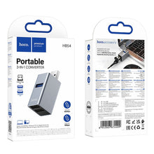 Заредете изображение във визуализатора на галерията – Adapter 3in1 (USB 2.0 x 2+USB 3.0) to USB-A Hoco HB54 szary
