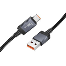 Заредете изображение във визуализатора на галерията – Cable USB A to USB C Hoco 5A with display 1 m X118 black
