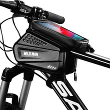 Заредете изображение във визуализатора на галерията – WILDMAN traveling bag for bike frame with zipper 1,2L (4&quot;-7&quot;) ES6 black
