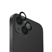 Заредете изображение във визуализатора на галерията – Uniq Optix Glass Aluminum Camera Lens Protector for iPhone 15 / 15 Plus Camera Lens with Applicator - Black
