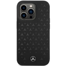 Заредете изображение във визуализатора на галерията – Mercedes Silicone Stars Pattern MagSafe case for iPhone 15 Pro - black
