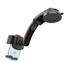 Заредете изображение във визуализатора на галерията – Car holder for mobile phone with windshield and dashboard mount BLUE STAR Long Neck Crystal black
