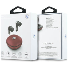 Заредете изображение във визуализатора на галерията – Wireless earphone ENC BMW TWS Leather Metal Logo BMW001139 red
