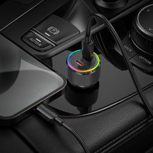 Заредете изображение във визуализатора на галерията – HOCO car charger 2 x Type C QC PD 50W + cable Type C to Lightning NZ14B black
