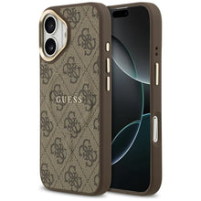 Заредете изображение във визуализатора на галерията – GUESS case for IPHONE 17 compatible with MagSafe GUHMP17SP4MSEGCW (PU 4G W/ Classic) brown
