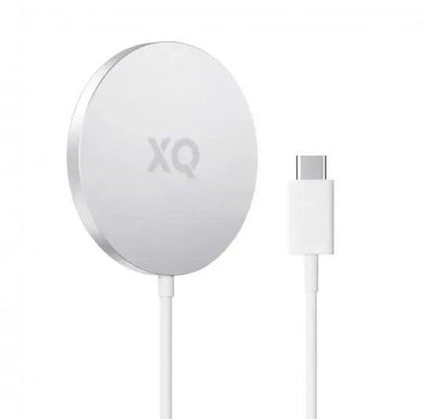 Wireless charger aluminium XQISIT 15W compatible with MagSafe with cable USB C white
