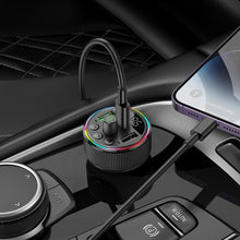 Заредете изображение във визуализатора на галерията – HOCO car transmitter FM bluetooth 2 x USB A + Type C PD QC3.0 30W E82 black
