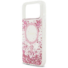 Заредете изображение във визуализатора на галерията – GUESS case for IPHONE 17 Pro Max compatible with MagSafe GUHMP17XRGRGEP (Resin Bottom Glitter) pink

