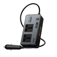 Заредете изображение във визуализатора на галерията – Smart dual car inverter charger Hoco 2 lighter ports max 200W PD66W/1C2A Z66 black
