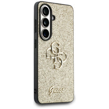 Заредете изображение във визуализатора на галерията – GUESS case for SAMSUNG S26 GUHCS26SHG4SGD (Fixed Glitter 4G Big Metal Logo) gold
