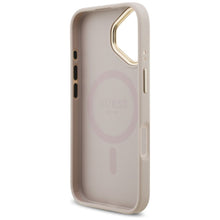 Заредете изображение във визуализатора на галерията – GUESS case for IPHONE 17 compatible with MagSafe GUHMP17SP4GRMDEP (PU W/ 4G Strass Logo) pink
