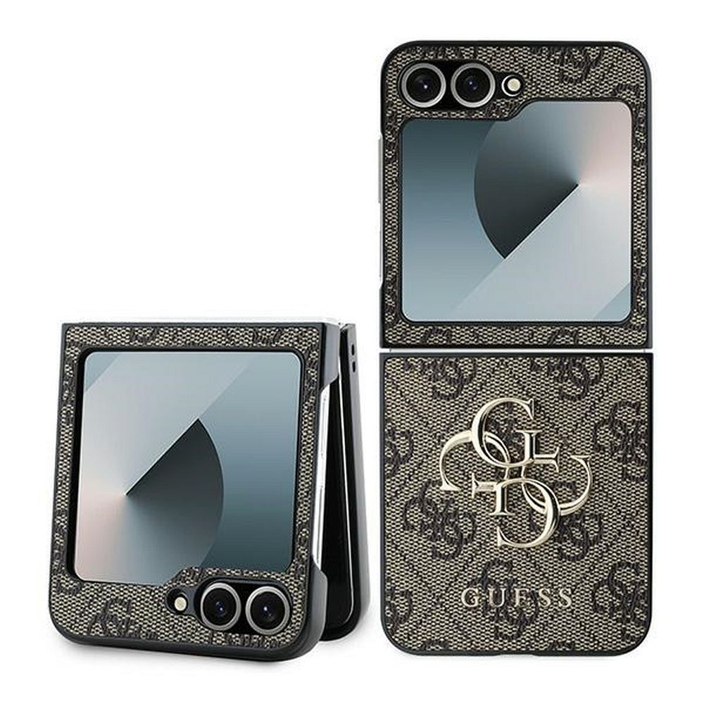 GUESS case for SAMSUNG Z Flip 6 GUHCZF64GMGBR (PU 4G Leather Metal Logo) brown