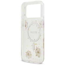 Заредете изображение във визуализатора на галерията – GUESS case for IPHONE 17 Pro Max compatible with MagSafe GUHMP17XRBFGFGMP (Resin Flowers and Glitter) pink
