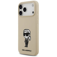Заредете изображение във визуализатора на галерията – KARL LAGERFELD case for IPHONE 17 Pro Max compatible with MagSafe KLHMP17XSKIGROW (Silicone W/ KL Sketch &amp; Logo) brown

