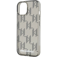 Заредете изображение във визуализатора на галерията – Karl Lagerfeld IML Mono KL Pattern &amp; Cord case for iPhone 15 / 14 / 13 - black
