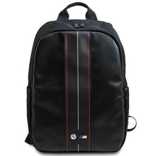 Заредете изображение във визуализатора на галерията – BMW Carbon &amp; Red Stripe backpack for a 16" laptop - black
