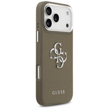 Заредете изображение във визуализатора на галерията – GUESS case for IPHONE 17 Pro Max compatible with MagSafe GUHCP17XPG4SMCEW (Grained PU W/ Big 4G Classic Logo) brown
