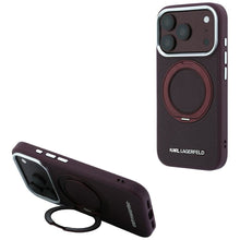 Заредете изображение във визуализатора на галерията – KARL LAGERFELD case for IPHONE 18 Pro Max/17 Pro Max compatible with MagSafe (Saffiano Classic Logo) burgund
