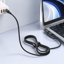 Заредете изображение във визуализатора на галерията – Cable 2in1 USB C to USB C / Mag3 Hoco 240W 1,8 m U142 black
