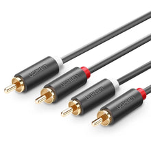 Заредете изображение във визуализатора на галерията – Ugreen AV104 10519 audio cable 2RCA (male) / 2RCA (male) 3m - gray
