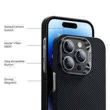 Заредете изображение във визуализатора на галерията – Benks Etui Magnetic Armor Air Kevlar Metal Frame 600D for Iphone 15 black
