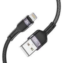 Заредете изображение във визуализатора на галерията – Tech-Protect UltraBoost 2 Lightning / USB-A Cable 2.4A 0.25m - Black
