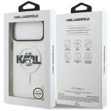 Заредете изображение във визуализатора на галерията – KARL LAGERFELD case for IPHONE 17 Pro compatible with MagSafe KLHMP17LHGCHGKBT (IML Choupette Sketch Logo) transparent
