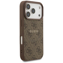 Заредете изображение във визуализатора на галерията – GUESS case for IPHONE 17 Pro compatible with MagSafe GUHMP17LG4GFRW (PU 4G Ring Classic Logo) brown

