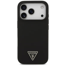Заредете изображение във визуализатора на галерията – GUESS case for IPHONE 17 Pro Max compatible with MagSafe GUHMP17XSCTRLMK (Silicone W/ Triangle Logo) black
