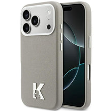 Заредете изображение във визуализатора на галерията – KARL LAGERFELD case for IPHONE 17 Pro Max compatible with MagSafe KLHMP17X5PGFKHGG (PU FW W/ KHead Logo) gray
