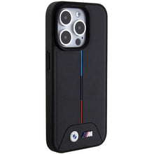 Заредете изображение във визуализатора на галерията – BMW Quilted Tricolor MagSafe case for iPhone 15 Pro Max - black
