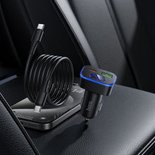 Заредете изображение във визуализатора на галерията – Car charger Hoco USB A + USB C PD QC3.0 48W + cable USB C to C Z63B black
