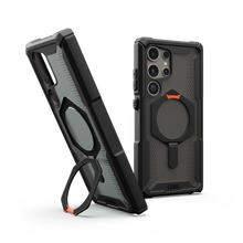 Заредете изображение във визуализатора на галерията – UAG Plasma XTE Kickstand Case for Samsung Galaxy S24 Ultra 5G with Magnetic Module - Black and Orange

