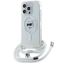 Заредете изображение във визуализатора на галерията – Karl Lagerfeld IML Choupette Head &amp; Cord MagSafe case for iPhone 14 Pro Max - transparent
