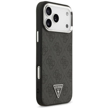 Заредете изображение във визуализатора на галерията – GUESS case for IPHONE 17 Pro Max compatible with MagSafe GUHMP17XP4TSRCMK (PU 4G W/Triangle Logo SL) black
