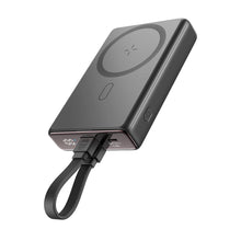 Заредете изображение във визуализатора на галерията – Powerbank Joyroom JR-PBM01 magnetic 10000mAh 20W with stand + Lightning cable - USB-C - black

