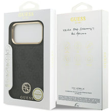 Заредете изображение във визуализатора на галерията – GUESS case for IPHONE 17 Pro Max compatible with MagSafe GUHMP17XP4GRMDEK (PU W/ 4G Strass Logo) black
