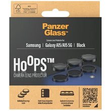 Заредете изображение във визуализатора на галерията – PanzerGlass Hoops Camera Protection for Samsung Galaxy A15 / A15 5G - with Black Frame
