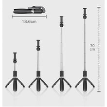 Заредете изображение във визуализатора на галерията – Tech-Protect L01S Bluetooth selfie stick with tripod up to 70cm - black
