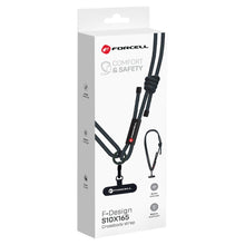 Заредете изображение във визуализатора на галерията – FORCELL F-DESIGN S10X165 crossbody phone lanyard with adjustable length (max 82,5cm in the loop) black
