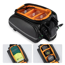 Заредете изображение във визуализатора на галерията – Rockbros A6-6 bicycle bag for trunk, 35 l, with fold-out pockets - black
