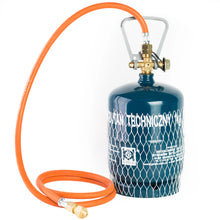 Заредете изображение във визуализатора на галерията – Reduction connection to a tourist gas cylinder G 3/8" L - 7/16" hose 1.5 m
