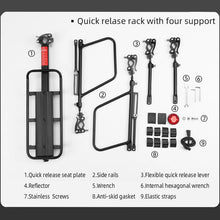 Заредете изображение във визуализатора на галерията – Rockbros 33210004001 bicycle rack with shelf - black
