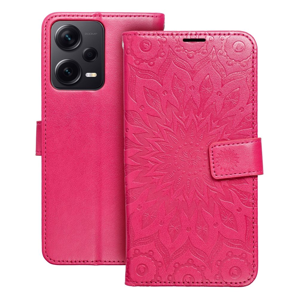 Калъф тип книга MEZZO за XIAOMI Redmi Note 12 Pro 5G mandala магента