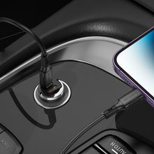 Заредете изображение във визуализатора на галерията – Borofone Car charger BZ29B Outstanding - 2xType C - PD 36W 3A transparent-black
