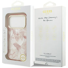 Заредете изображение във визуализатора на галерията – GUESS case for IPHONE 17 Pro compatible with MagSafe GUHMP17LHMILVTGP (PC TPU Jungle Tonal Triangle) pink
