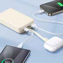 Заредете изображение във визуализатора на галерията – Ugreen PB505 Powerbank 20000mAh 22.5W USB-C USB-A Built-in USB-C Cable - White
